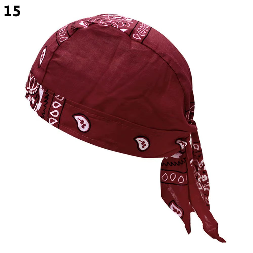 2021 New Quick Dry Cotton Pirate Hat Elastic Adjustable Cancer Chemo Cap Men Women Outdoor Sport Bandana Cycling Headscarf