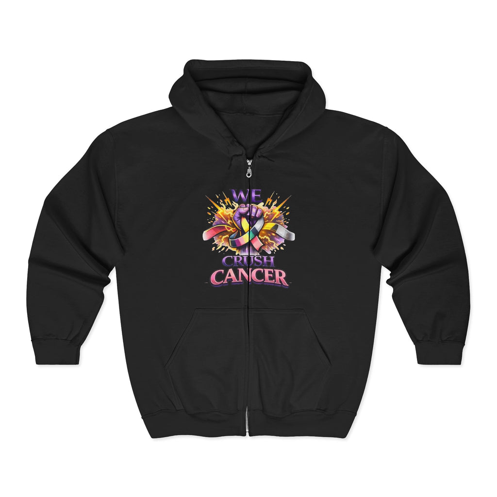 Cancer Awareness Zip Hoodie – "No One Has to Fight Alone" Support Sweatshirt