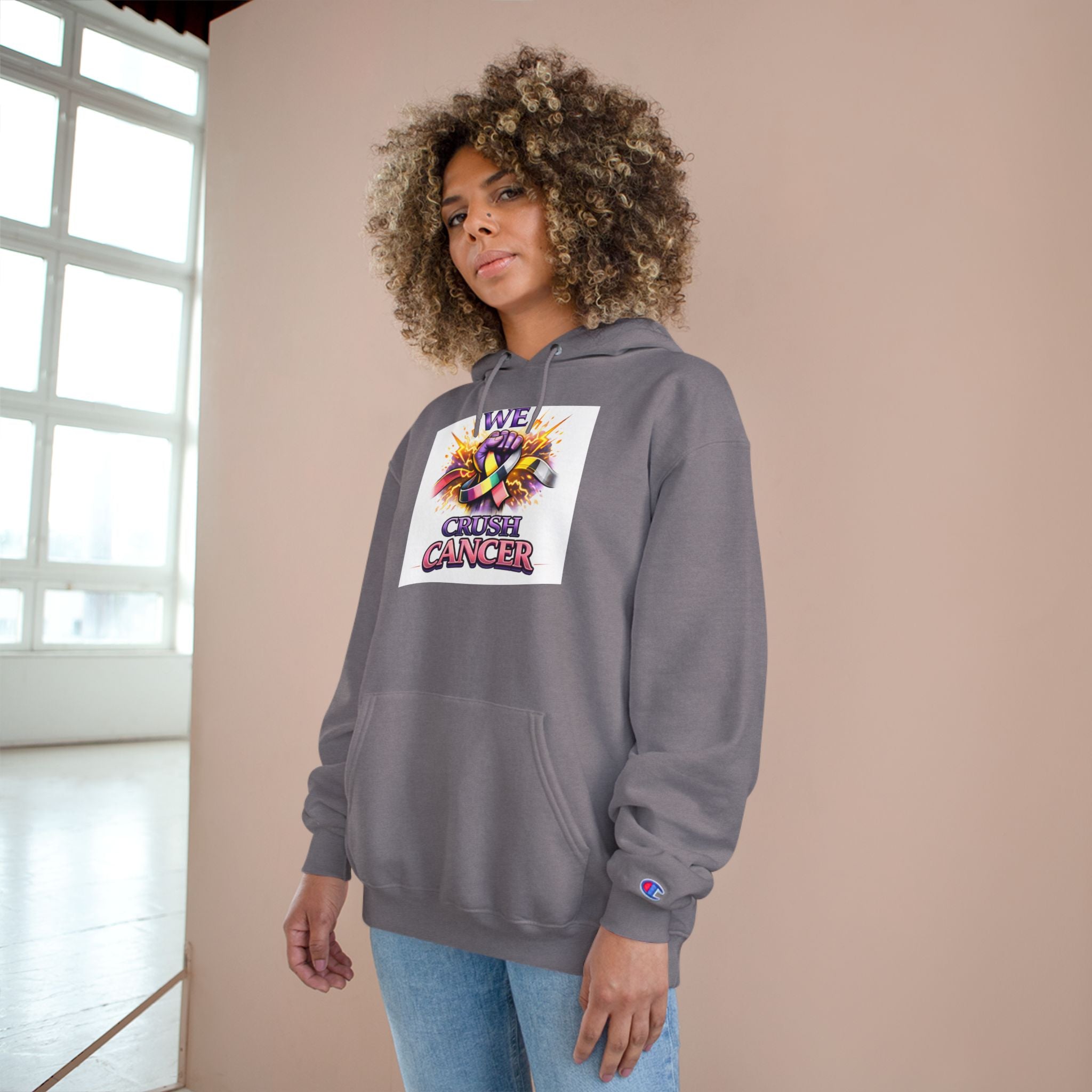 Champion Hoodie — “We Champion Cancer” Supportive Awareness Pullover