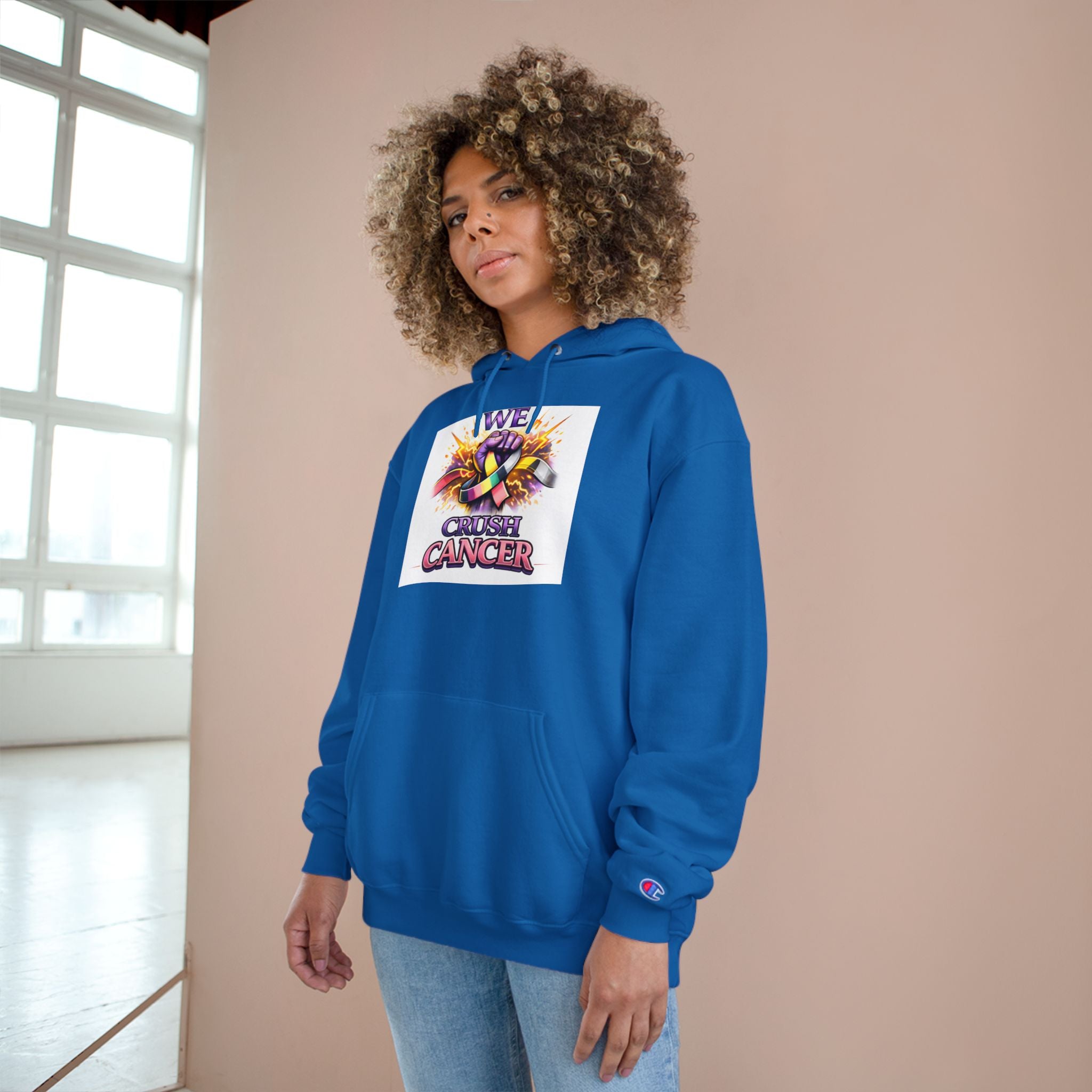 Champion Hoodie — “We Champion Cancer” Supportive Awareness Pullover