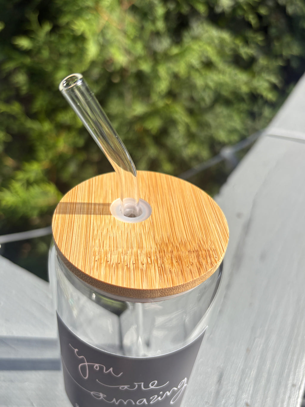 16 OZ. Aesthetic Glass Tumbler with Glass Straw