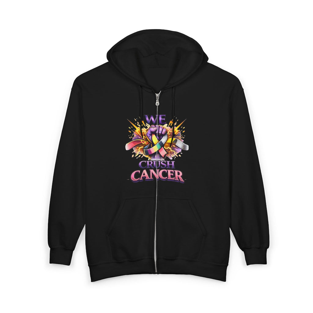 Cancer Awareness Zip Hoodie – "No One Has to Fight Alone" Support Sweatshirt