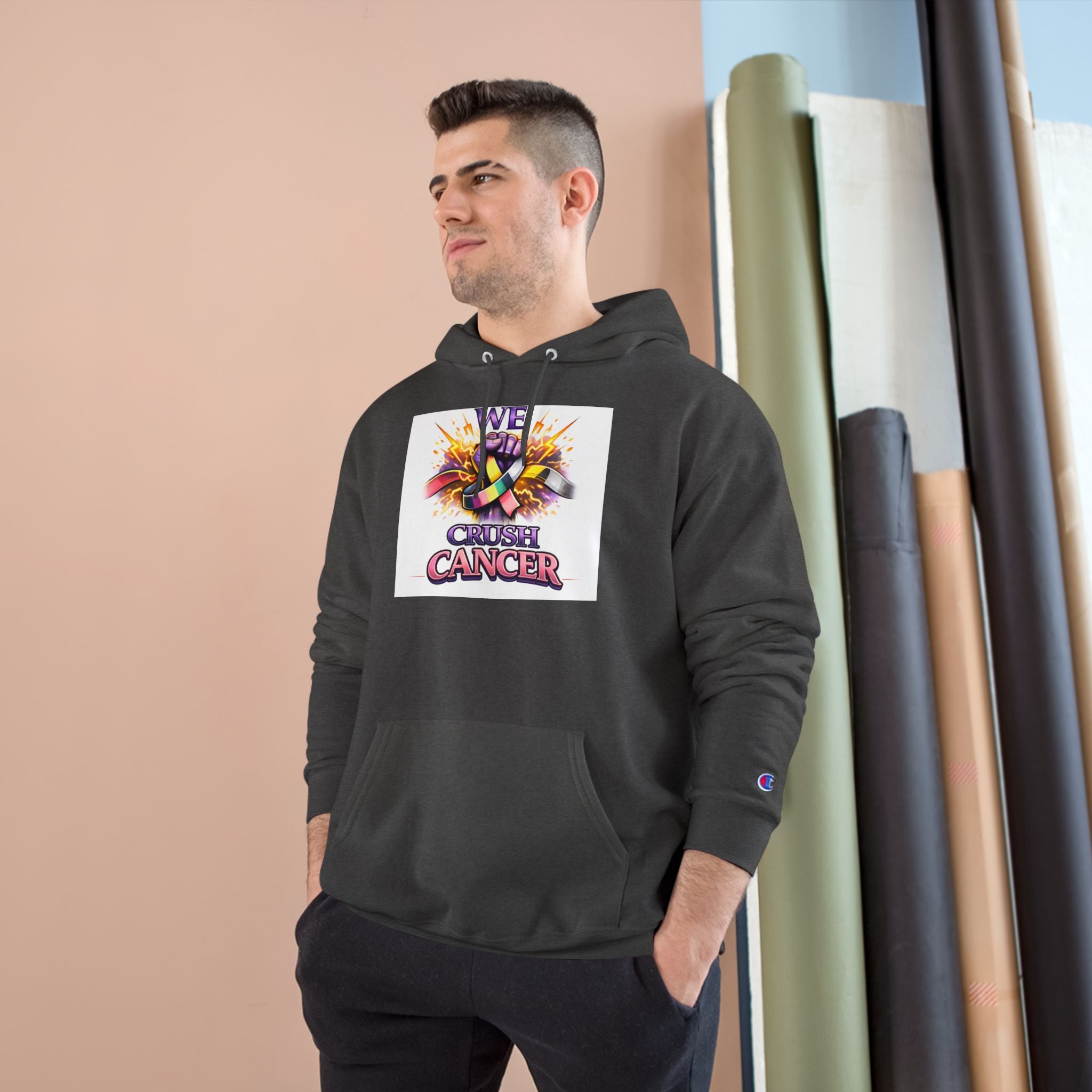 Champion Hoodie — “We Champion Cancer” Supportive Awareness Pullover