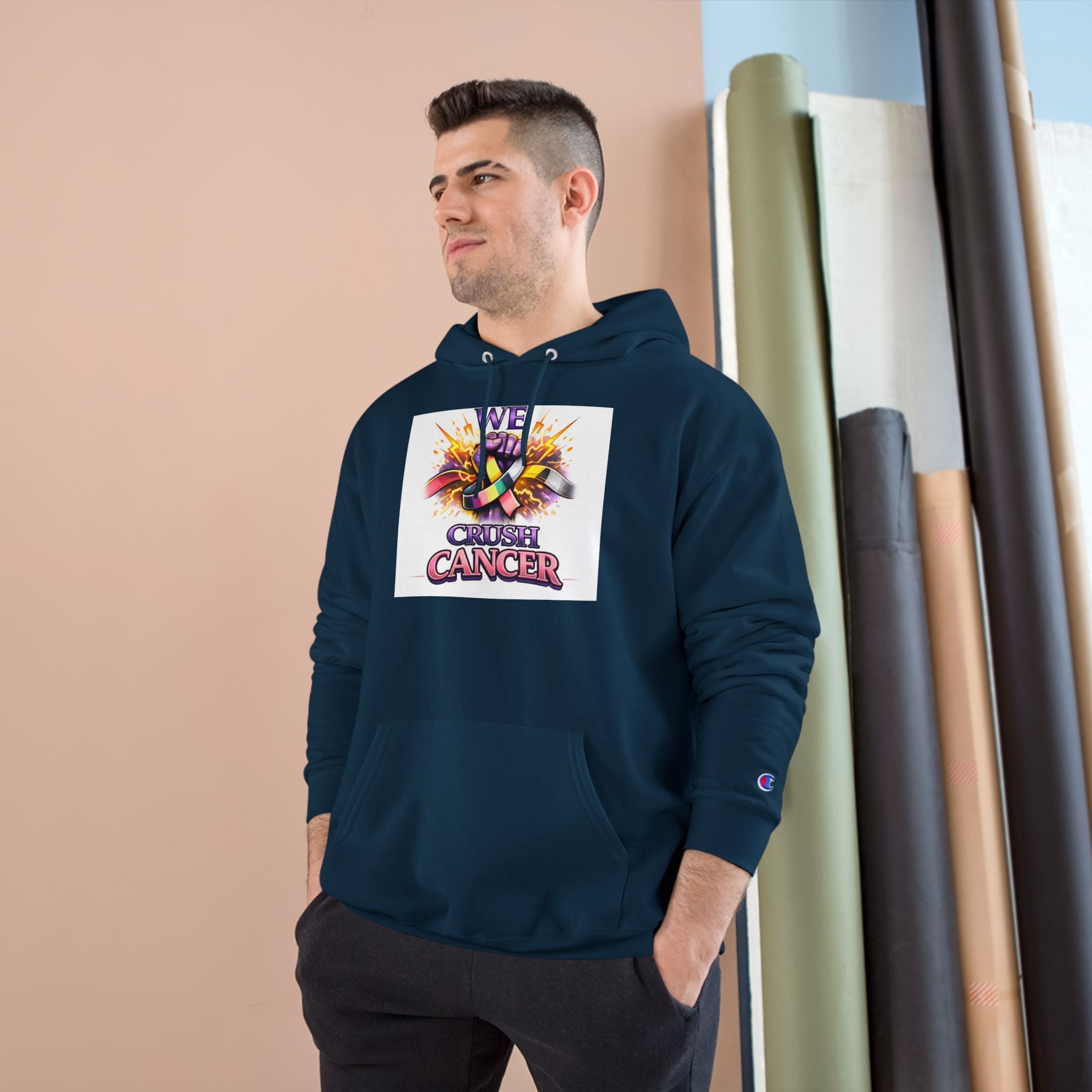 Champion Hoodie — “We Champion Cancer” Supportive Awareness Pullover