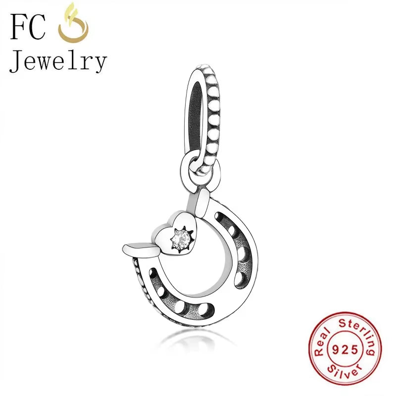 Jewelry Fit Original Brand Charms Bracelets 925 Sterling Silver Breasts Cancer Hope Ribbon Heart Family Mom Bead Women DIY