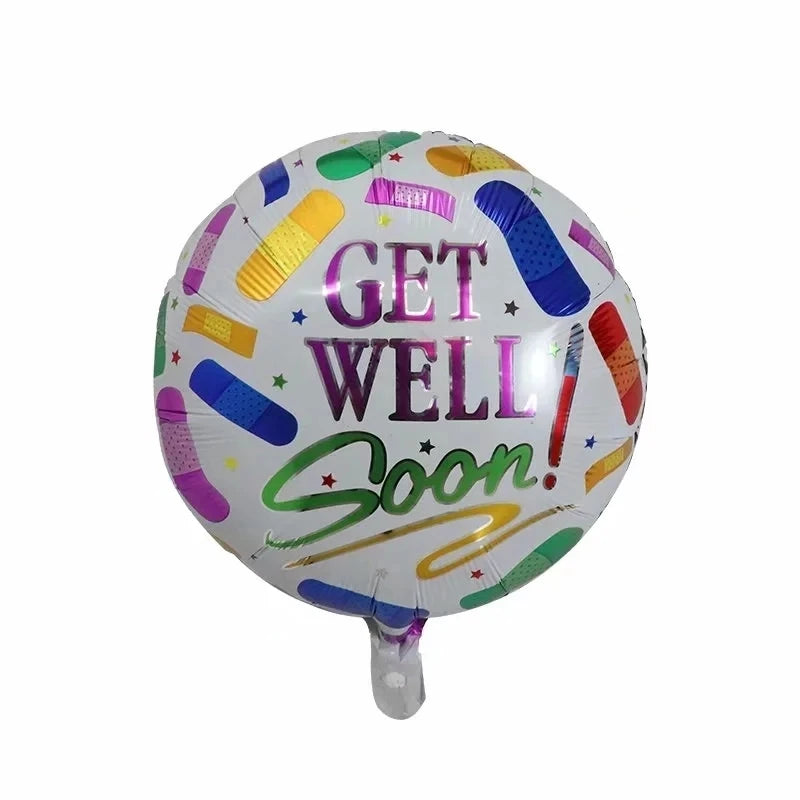 10pcs 18inch Get Well Soon Foil Balloons Best Wishes Helium Balloon For Birthday Wedding Patient's Blessing Decorations Kids Toy