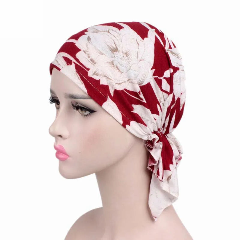 Cancer Pre-Tied Scarf Ladies Chemo Cap Women Headwear Headscarf Wrap Cancer Bandanas Hair Accessories