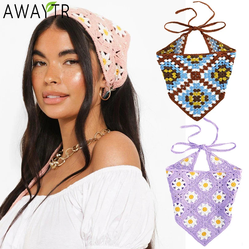 AWAYTR Fashion Braided Headband For Women Knitting Printing Bandana  Bandage Head Scarf Elastic Hair Band Hair Accessorie