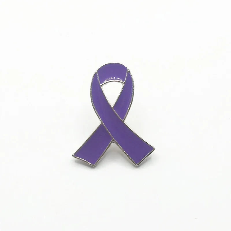 1pc/5pcs/10pcs Colorful Ribbon Broach Pin Bow Tie Symbol Icon Badge Pin Cancer Awareness Lapel Pin