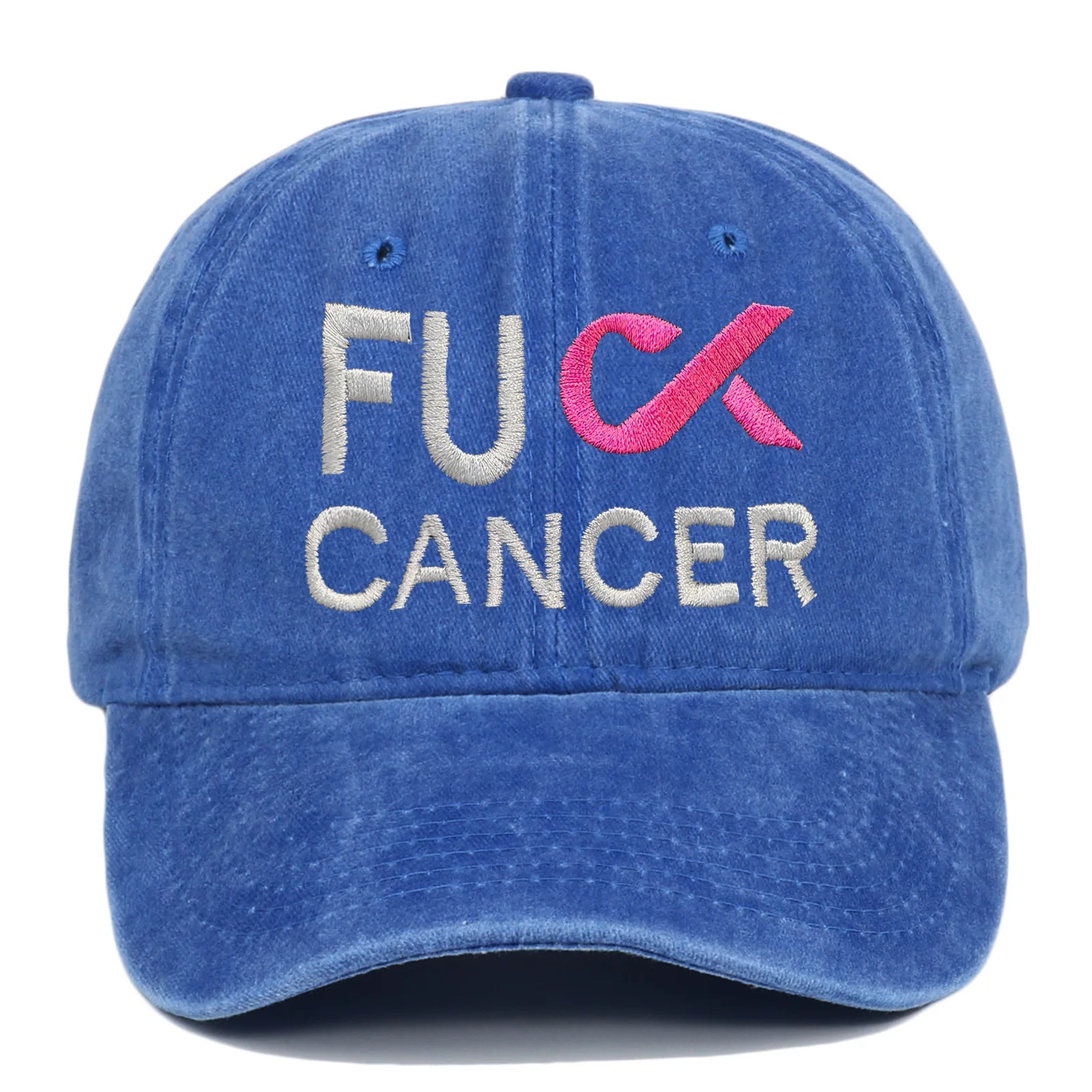 Adjustable Vintage Washed Breast Cancer Cotton Baseball Cap Pink Ribbon Awareness Distressed Dad Hat Cancer Survivor Hat