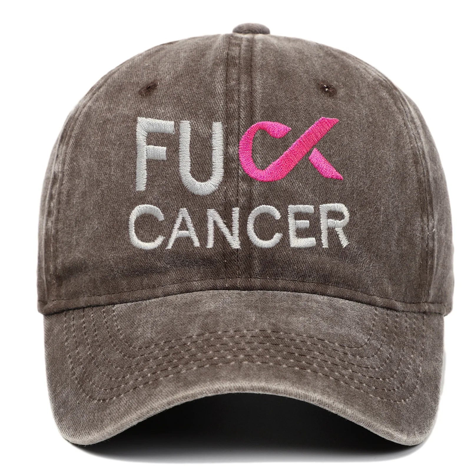 Adjustable Vintage Washed Breast Cancer Cotton Baseball Cap Pink Ribbon Awareness Distressed Dad Hat Cancer Survivor Hat