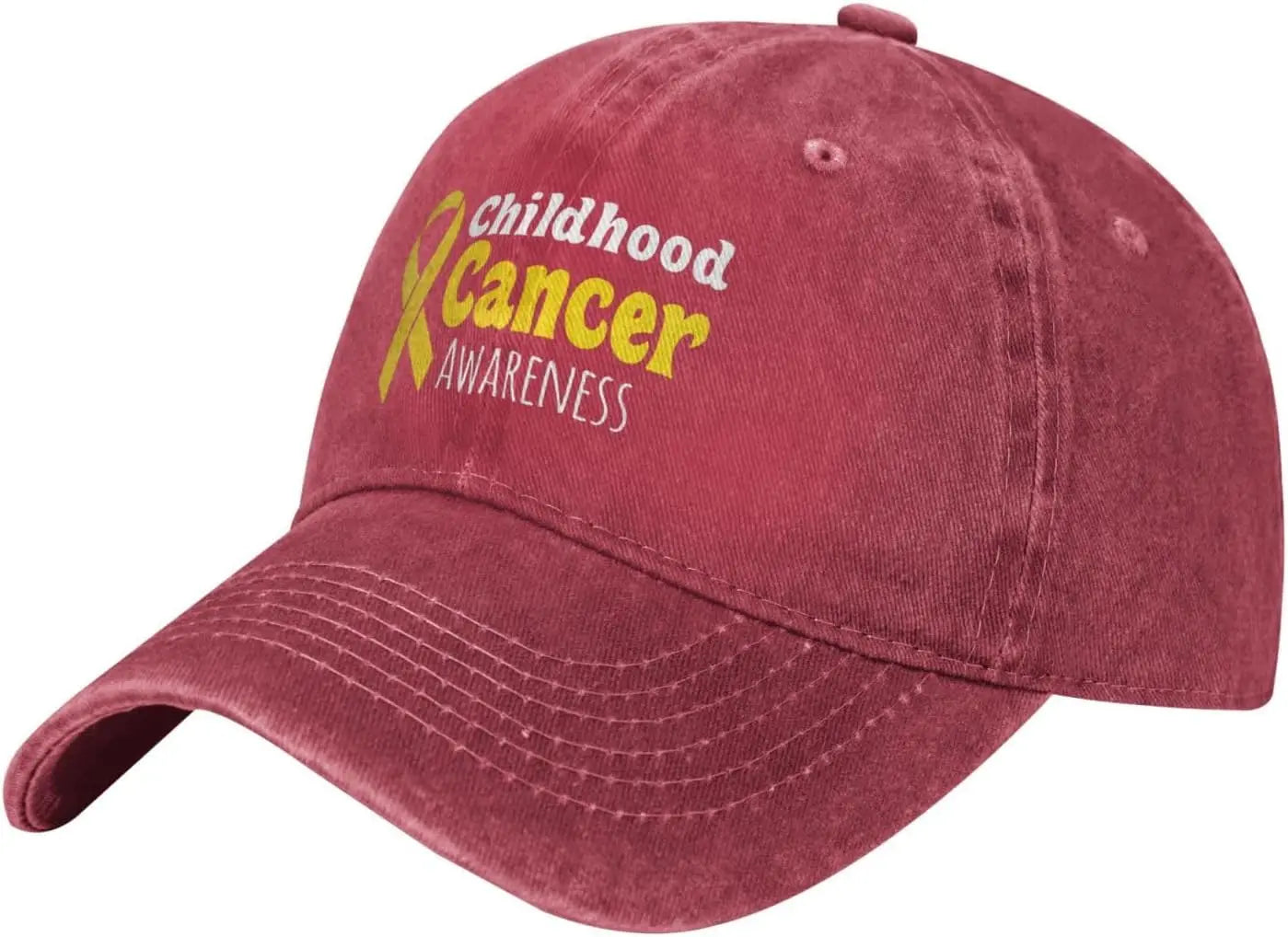 Childhood Cancer Awareness Yellow Ribbon Baseball Cap Adjustable Cotton Low Profile Hat for Adults