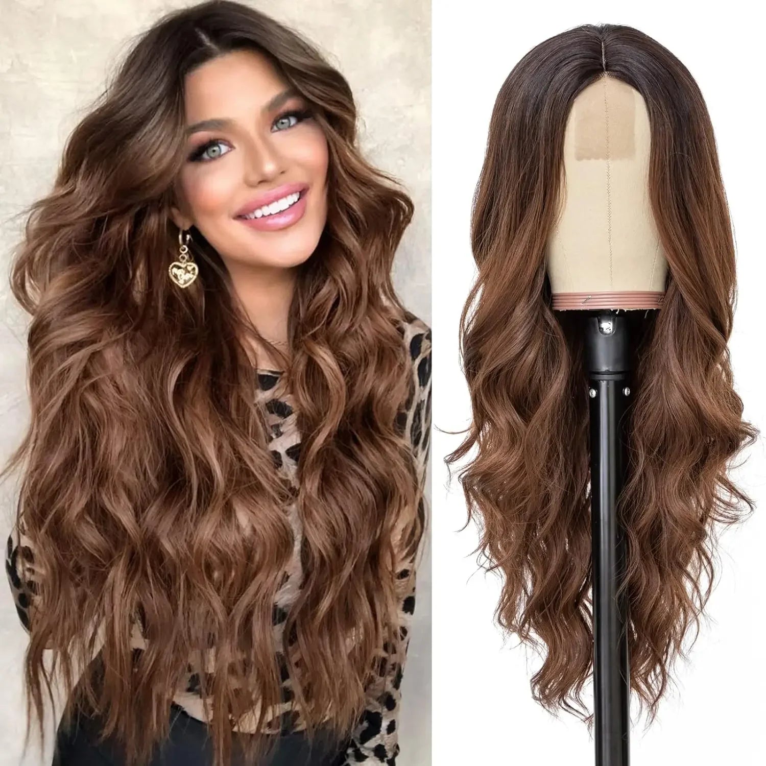 Blonde Women's Wigs Ombre Blonde Curly Wig Wig Ladies Synthetic