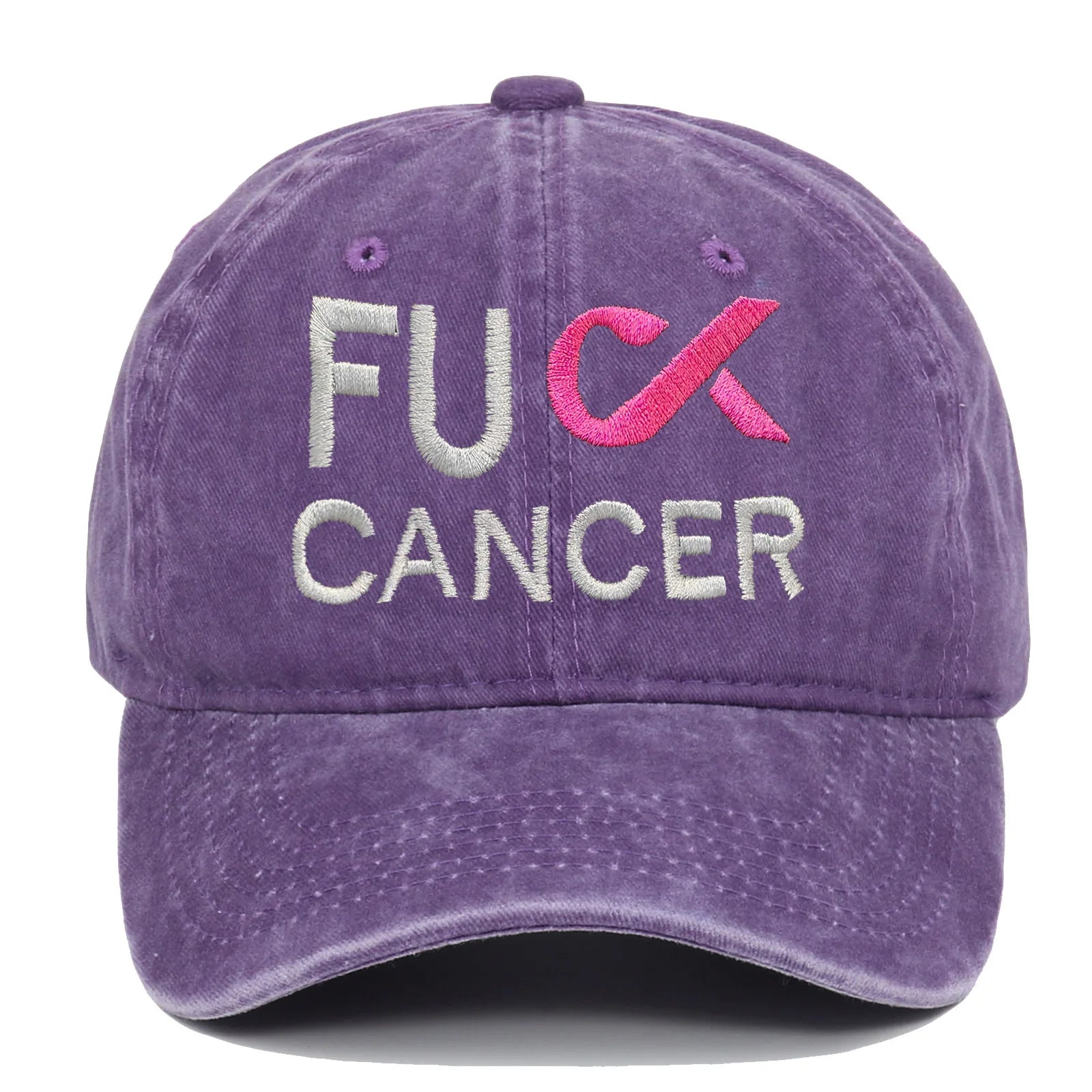 Adjustable Vintage Washed Breast Cancer Cotton Baseball Cap Pink Ribbon Awareness Distressed Dad Hat Cancer Survivor Hat