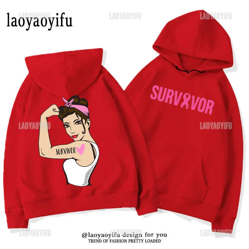 Breast Cancer Awareness Motivational Fighter Graphic Pullover BREAST CANCER AWARENESS Pink Ribbon Tree Woman Hoodies