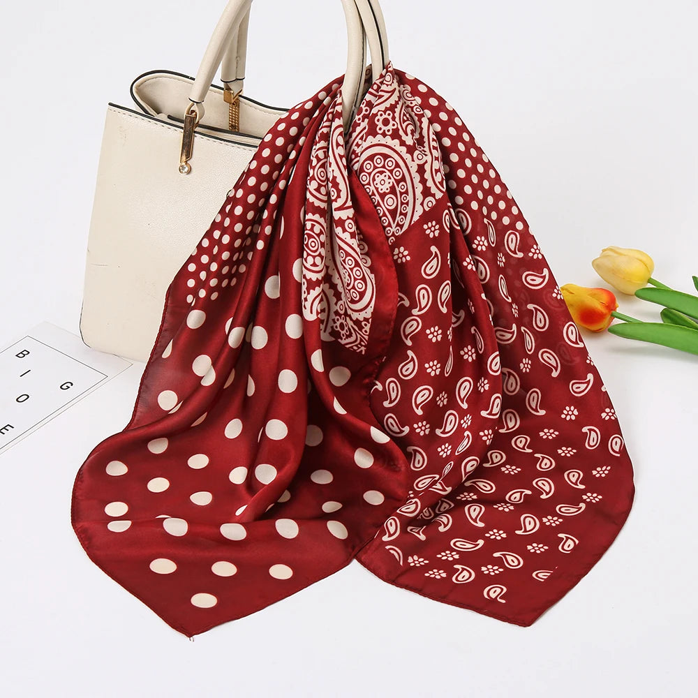 70*70cm Silk Neck Scarf Women Luxury Square Scarf, Headband Shawls Brand Wraps Neckerchief Hair Bandana