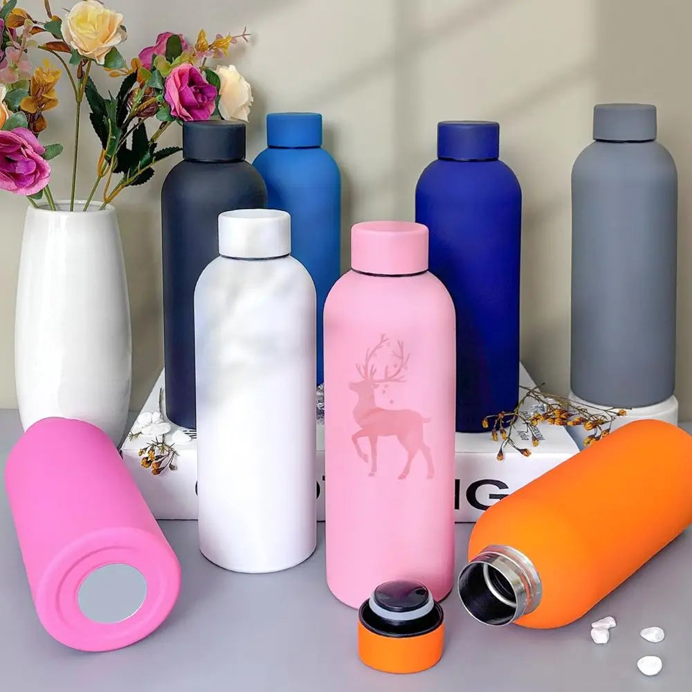 Set of 16 Stainless Steel Insulated 17oz Vacuum Water Bottles - CAN BE USED WITH DECALS WE SELL- WATER Bottles for Travel, Team, Office