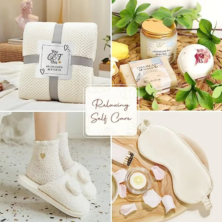 CANCER GIFT SET- Get Well Gifts for Women Feel Better Gifts Baskets for Women After Surgery Cancer Care Gifts for Friend Sick Chemo Care Package