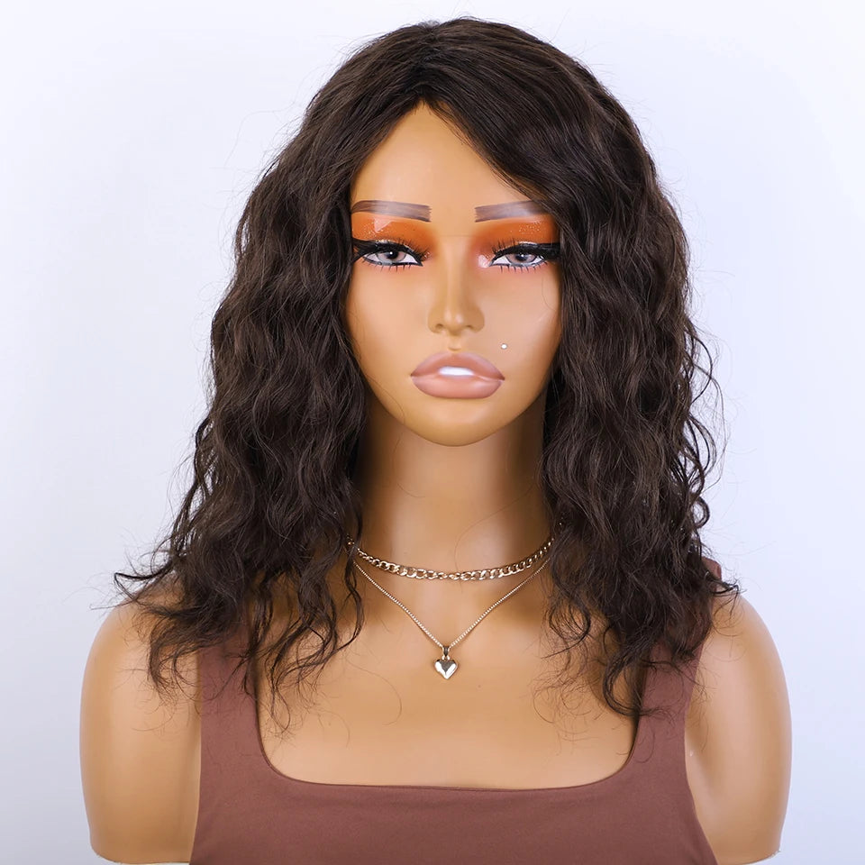 Sleek 100% Real Ready To Wear Short Bodywave Brazilian Hair Wigs 2# Colored Hair Wigs 4# Brown Colored Human Hair Wigs For Women