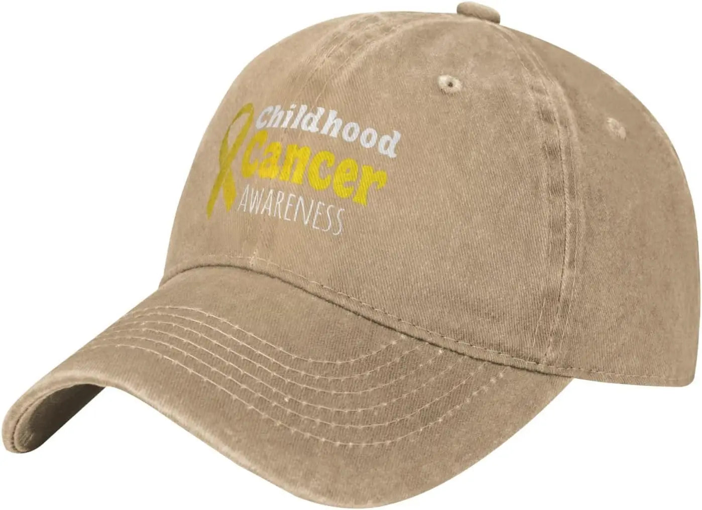 Childhood Cancer Awareness Yellow Ribbon Baseball Cap Adjustable Cotton Low Profile Hat for Adults
