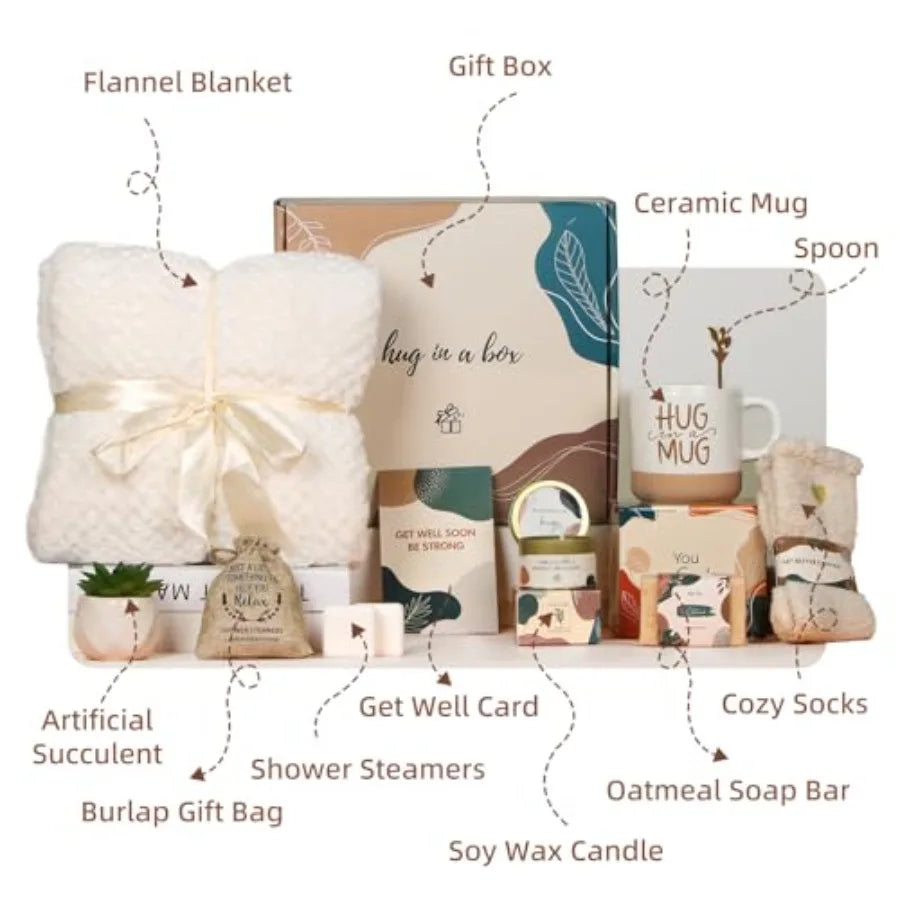 CANCER GIFT SET-Get Well Gifts for Women Feel Better Gifts Baskets for Women After Surgery Cancer Care Gifts for Friend Sick Chemo Care Package
