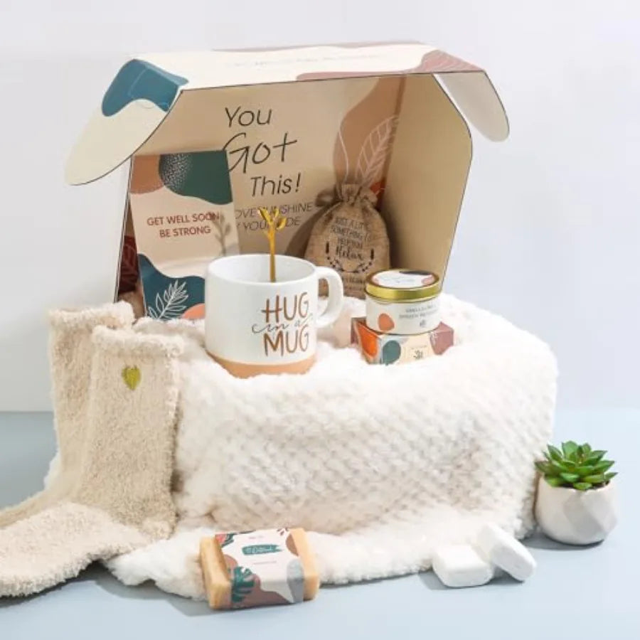 CANCER GIFT SET-Get Well Gifts for Women Feel Better Gifts Baskets for Women After Surgery Cancer Care Gifts for Friend Sick Chemo Care Package