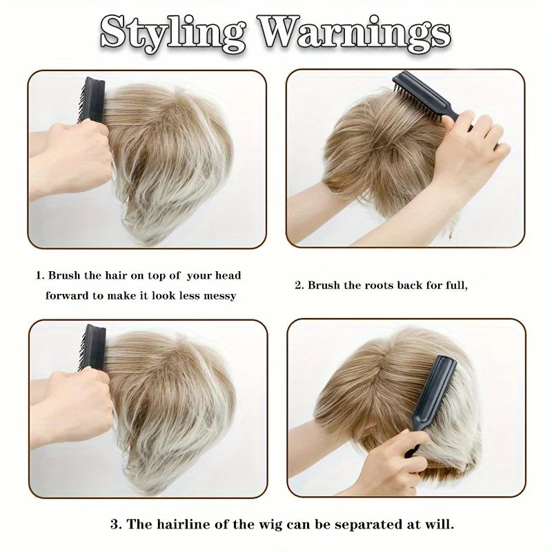 Women's white chemical fiber synthetic wig full head cover, suitable for daily wear, parties and role-playing