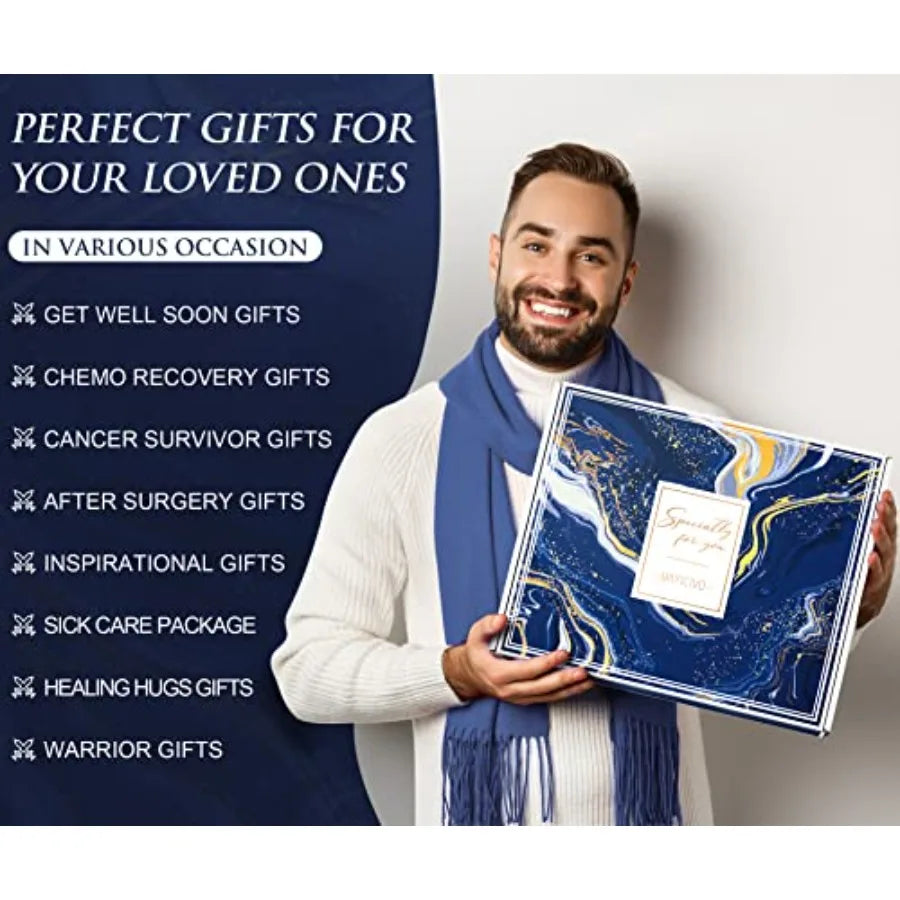 MALE CANCER GIFT SET- Get Well Soon Gifts for Men After Surgery Cancer Gifts for Men Chemo Care Package Get Well Gift Basket for Sick Friends Thinkin