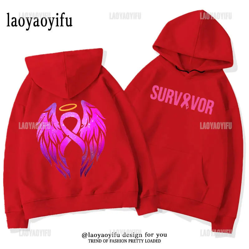 Breast Cancer Awareness Motivational Fighter Graphic Pullover BREAST CANCER AWARENESS Pink Ribbon Tree Woman Hoodies