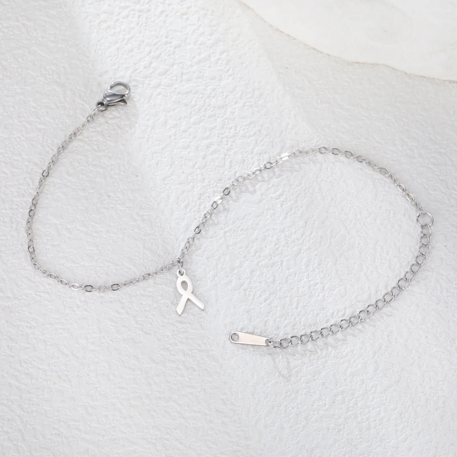 Women Breast Cancer Awareness Bracelets Stainless Steel Hand Chains Adjustable Chain Safety Blessing Lucky Jewelry Gift