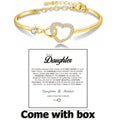 To My Daughter ,Forever Connected Bracelet, Infinity Forever Love Heart Bracelets- From Mom nspirational Gift with Card Box
