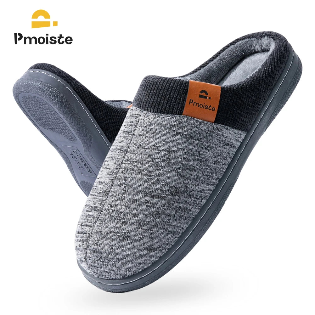 AFTER TREATMENT SOFT MALE SLIPPERS -Knitted Patchwork House Shoes Men memory foam, Warm Soft TPR Cushion Memory Foam Designer Luxury Home Slippers Non-slip Winter Indoor