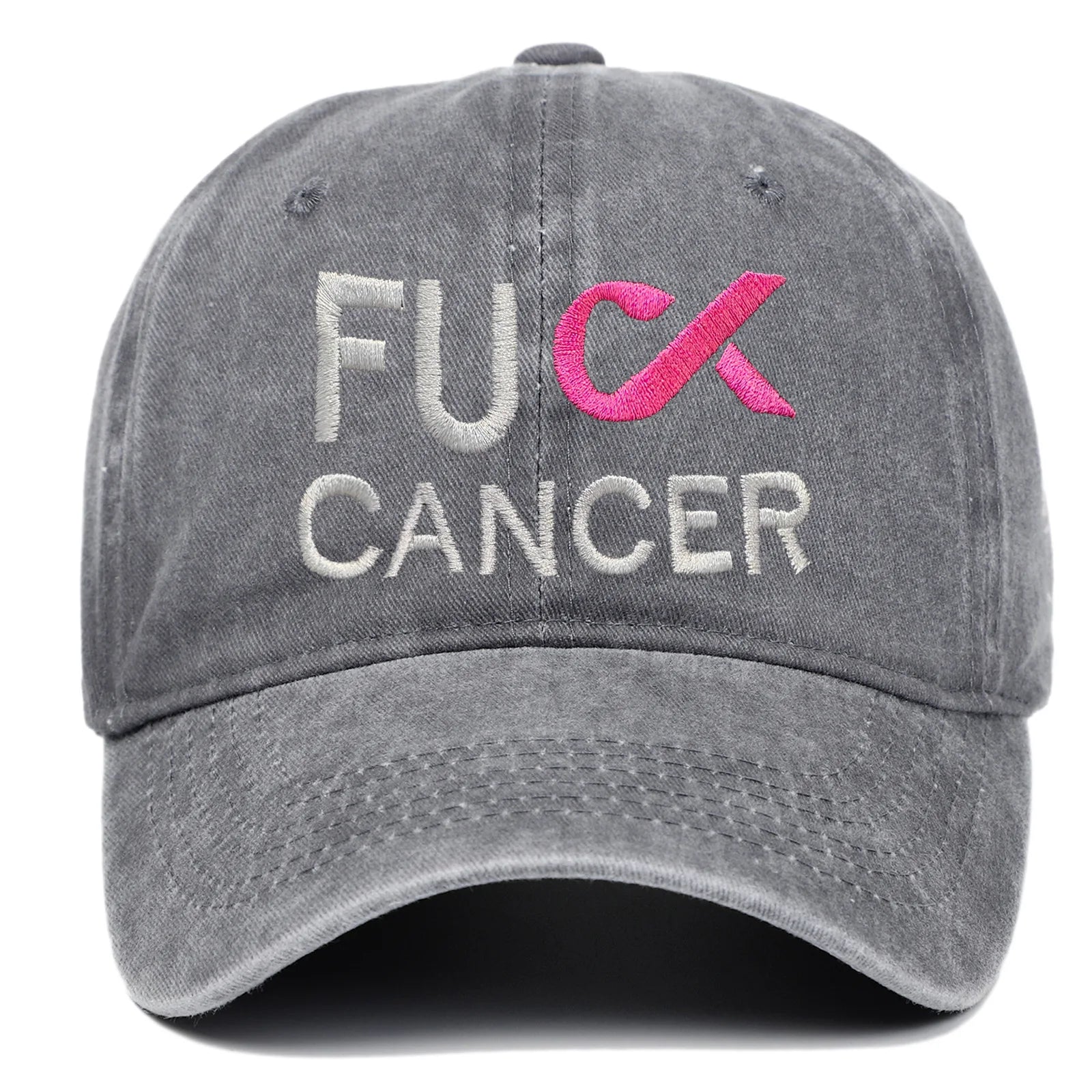 Adjustable Vintage Washed Breast Cancer Cotton Baseball Cap Pink Ribbon Awareness Distressed Dad Hat Cancer Survivor Hat