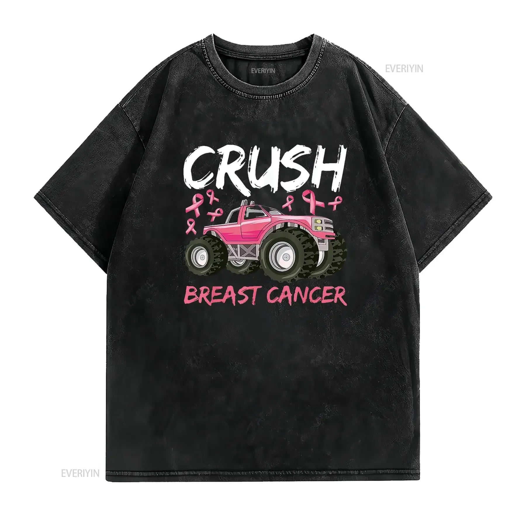 Mens Boys Breast Cancer Awareness T Shirt For Kids Toddlers Black Small vintage Washed homme Slightly Versatile