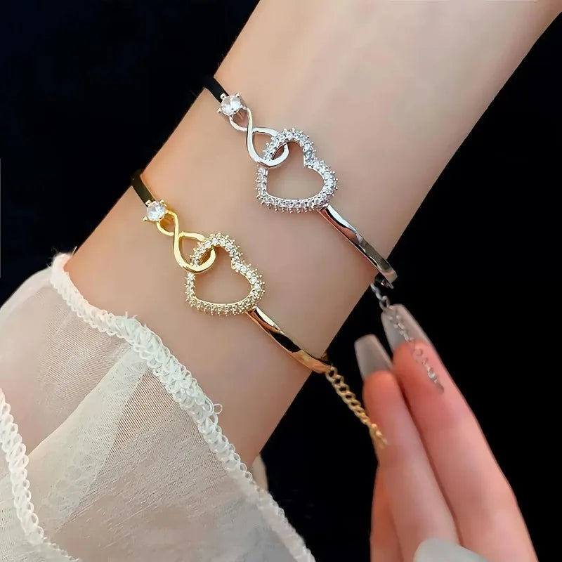 To My Daughter ,Forever Connected Bracelet, Infinity Forever Love Heart Bracelets- From Mom nspirational Gift with Card Box