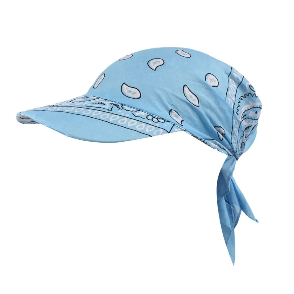 Fashion Hat Women Baseball Cap Sun Hats Headscarf Scarf Brim Caps Floral Print  with scarf or  Bandanas