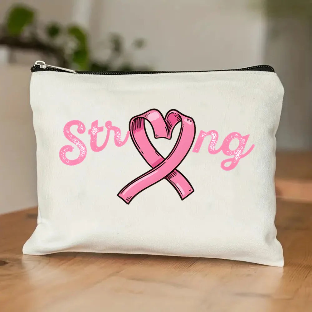 October Pink Breast Cancer Awareness Pattern Bag Set, Lightweight Large Capacity Tote Bag, Party Gift Handbag for Girls