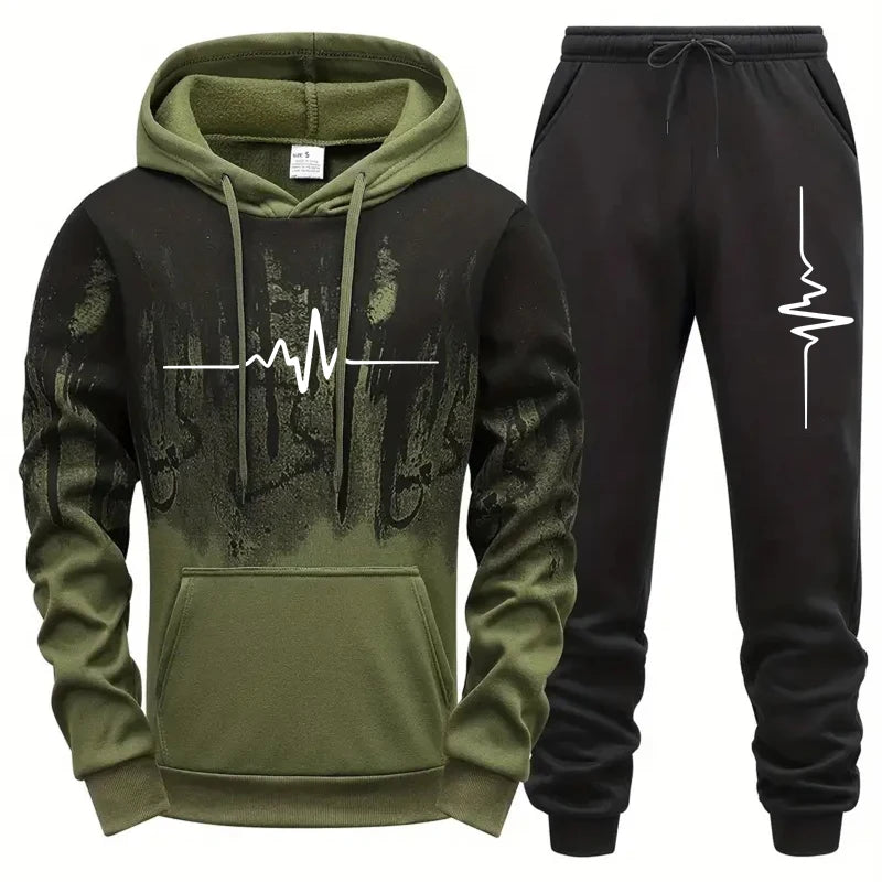Autumn Winter High Quality Men's Tracksuit Casual Jogging Men Versatile Sweatshirts Sweatpants Fashion Daily Sports Hoodies Set