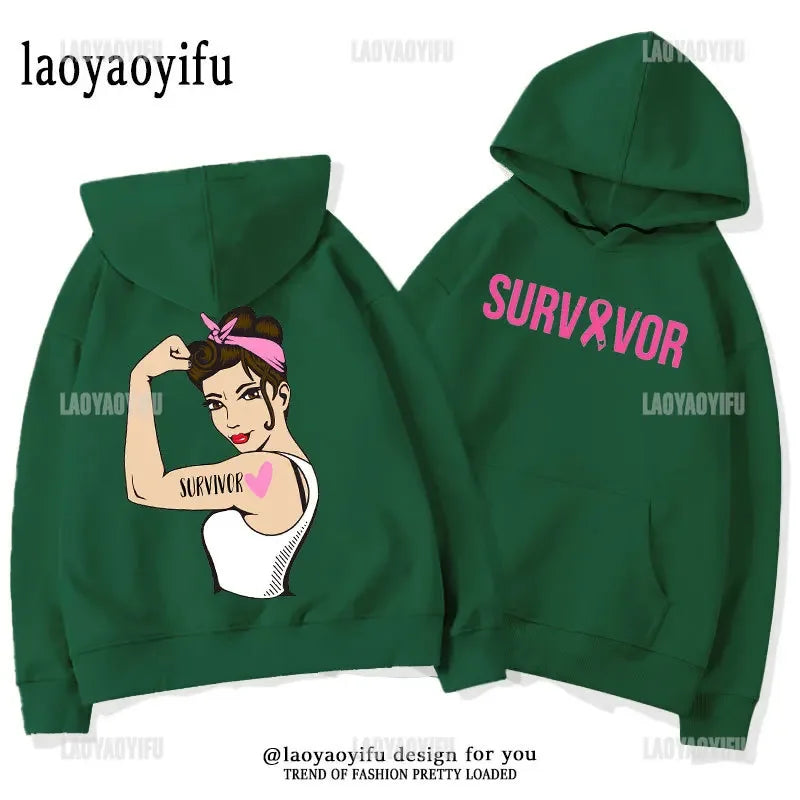 Breast Cancer Awareness Motivational Fighter Graphic Pullover BREAST CANCER AWARENESS Pink Ribbon Tree Woman Hoodies