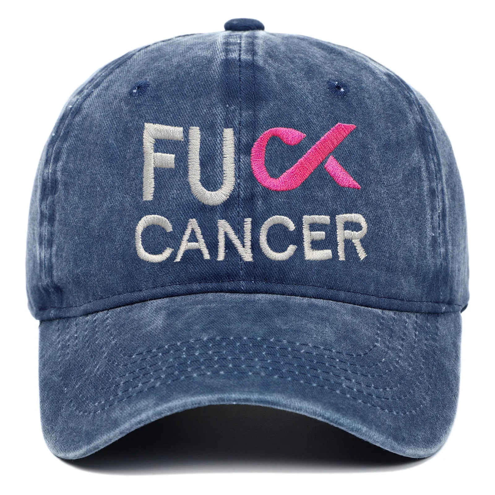 Adjustable Vintage Washed Breast Cancer Cotton Baseball Cap Pink Ribbon Awareness Distressed Dad Hat Cancer Survivor Hat