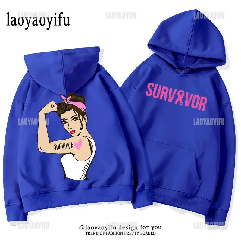 Breast Cancer Awareness Motivational Fighter Graphic Pullover BREAST CANCER AWARENESS Pink Ribbon Tree Woman Hoodies