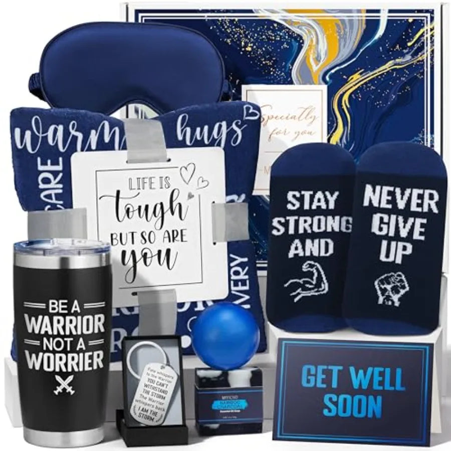 MALE CANCER GIFT SET- Get Well Soon Gifts for Men After Surgery Cancer Gifts for Men Chemo Care Package Get Well Gift Basket for Sick Friends Thinkin
