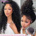 Nexora Curly Wig 1b Black Water Wave 360 human hair full lace Deep Wave Invisible Strap Glueless Lace Wigs