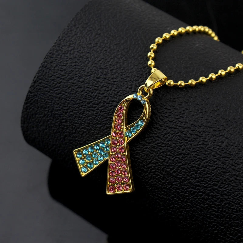 Breast Cancer Awareness Pink Ribbon Necklaces Pendant Jewelry support for all those suffering breast cancer