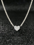 925 Sterling Silver  Fashion Full Zircon Love Heart Necklace For Women Engagement Wedding Luxury High Quality Fine Jewelry