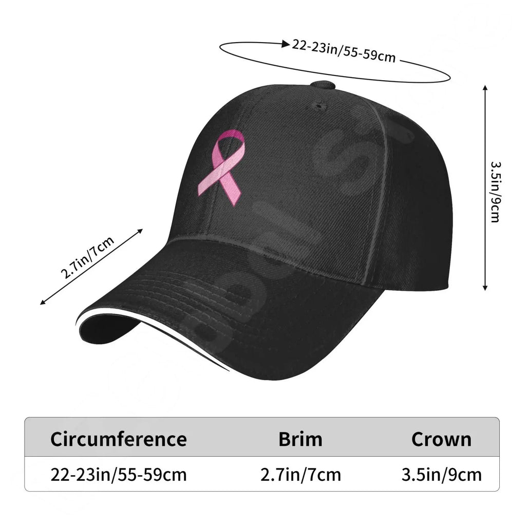 Pink Ribbon Support Breast Cancer Baseball Caps Women Casual Sun Protection Hats Unisex Adjustable Trucker Hat Dropshipping