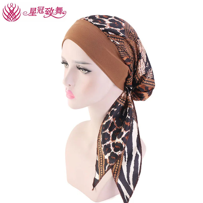 Elastic Wide-Band Boho Print Head Scarf, Sleep Cap & Hair Wrap for Women