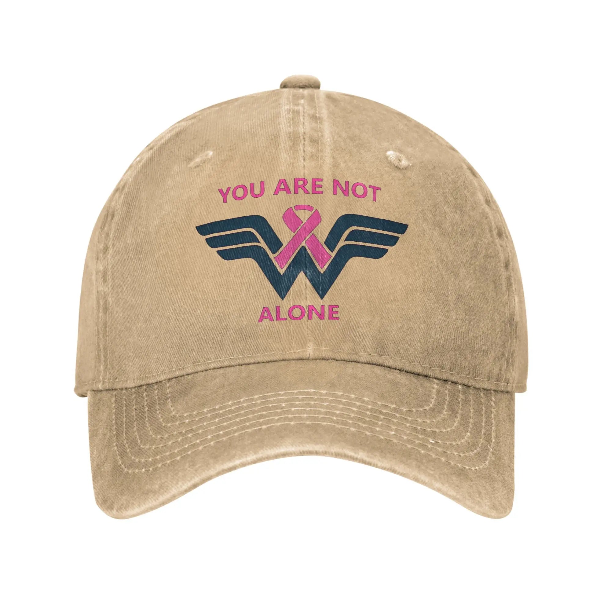 Breast Cancer Ribbon Wonder Unisex Baseball Cap October Fighter Distressed Washed Hats Vintage Outdoor Adjustable Snapback