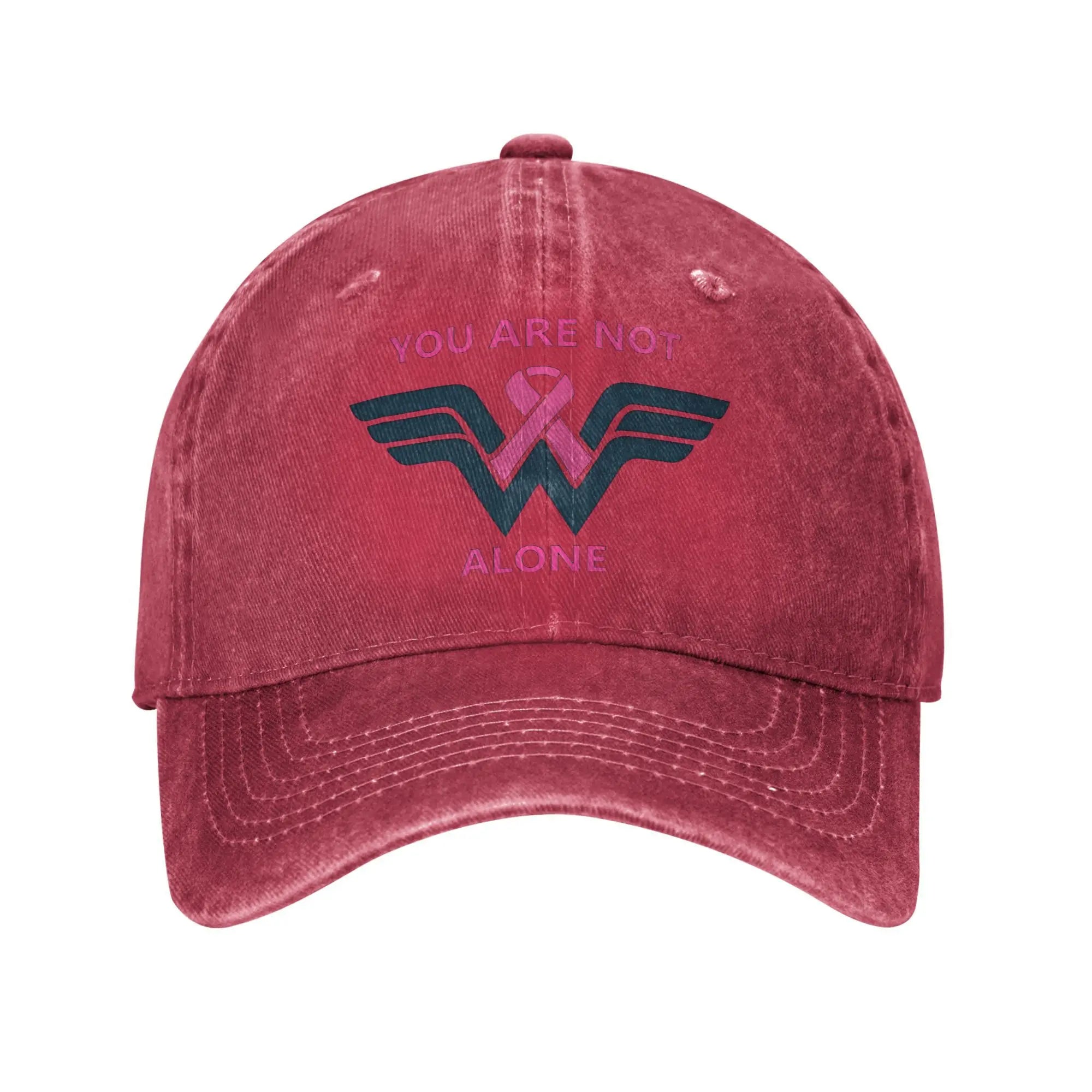 Breast Cancer Ribbon Wonder Unisex Baseball Cap October Fighter Distressed Washed Hats Vintage Outdoor Adjustable Snapback