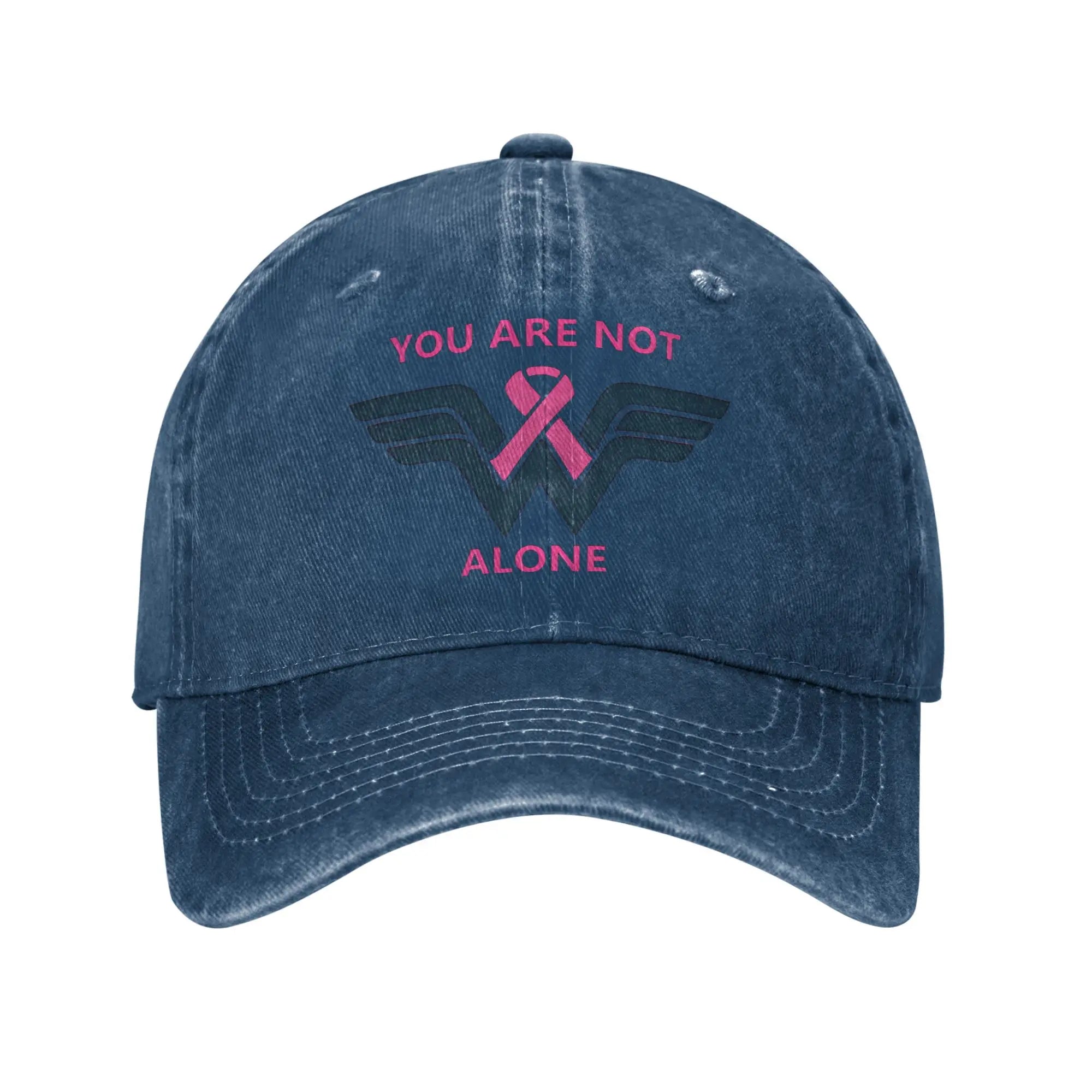 Breast Cancer Ribbon Wonder Unisex Baseball Cap October Fighter Distressed Washed Hats Vintage Outdoor Adjustable Snapback